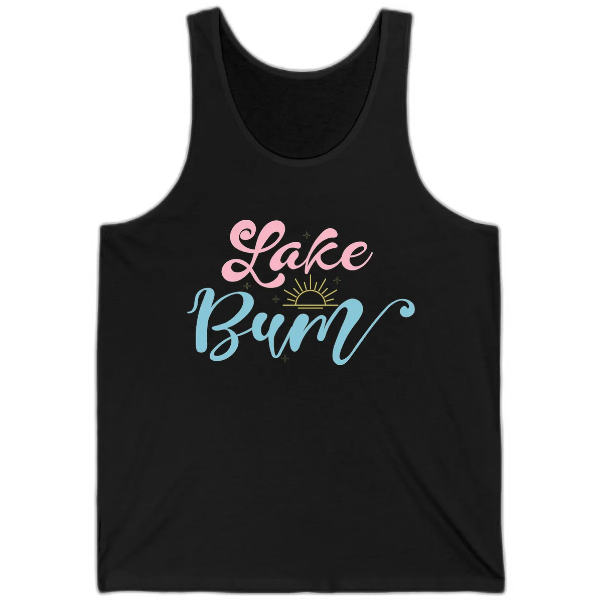 Lake Bum Script Design Tank in Black