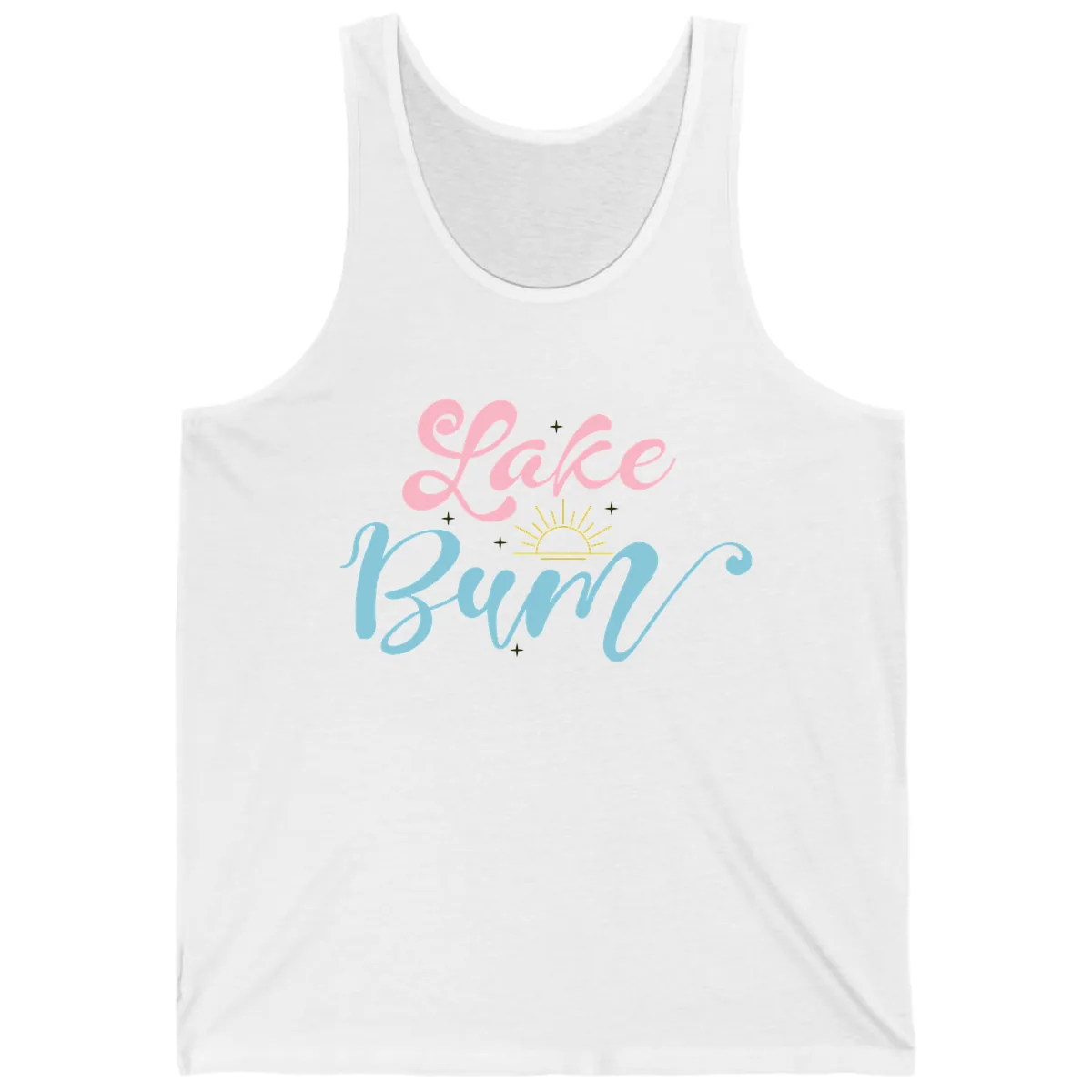 Lake Bum Script Design Tank in White