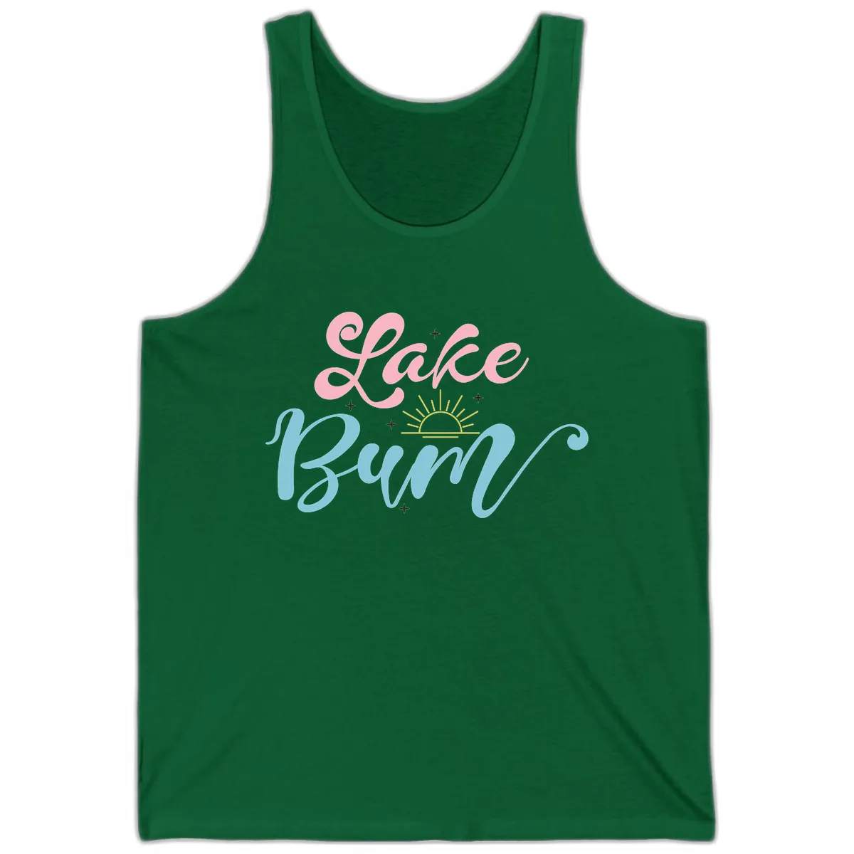 Lake Bum Script Design Tank in Kelly