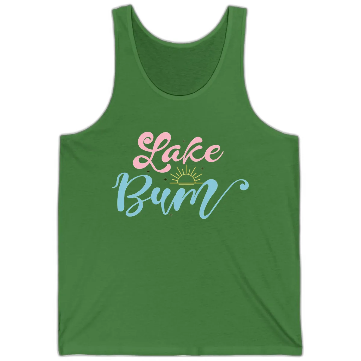 Lake Bum Script Design Tank in Leaf