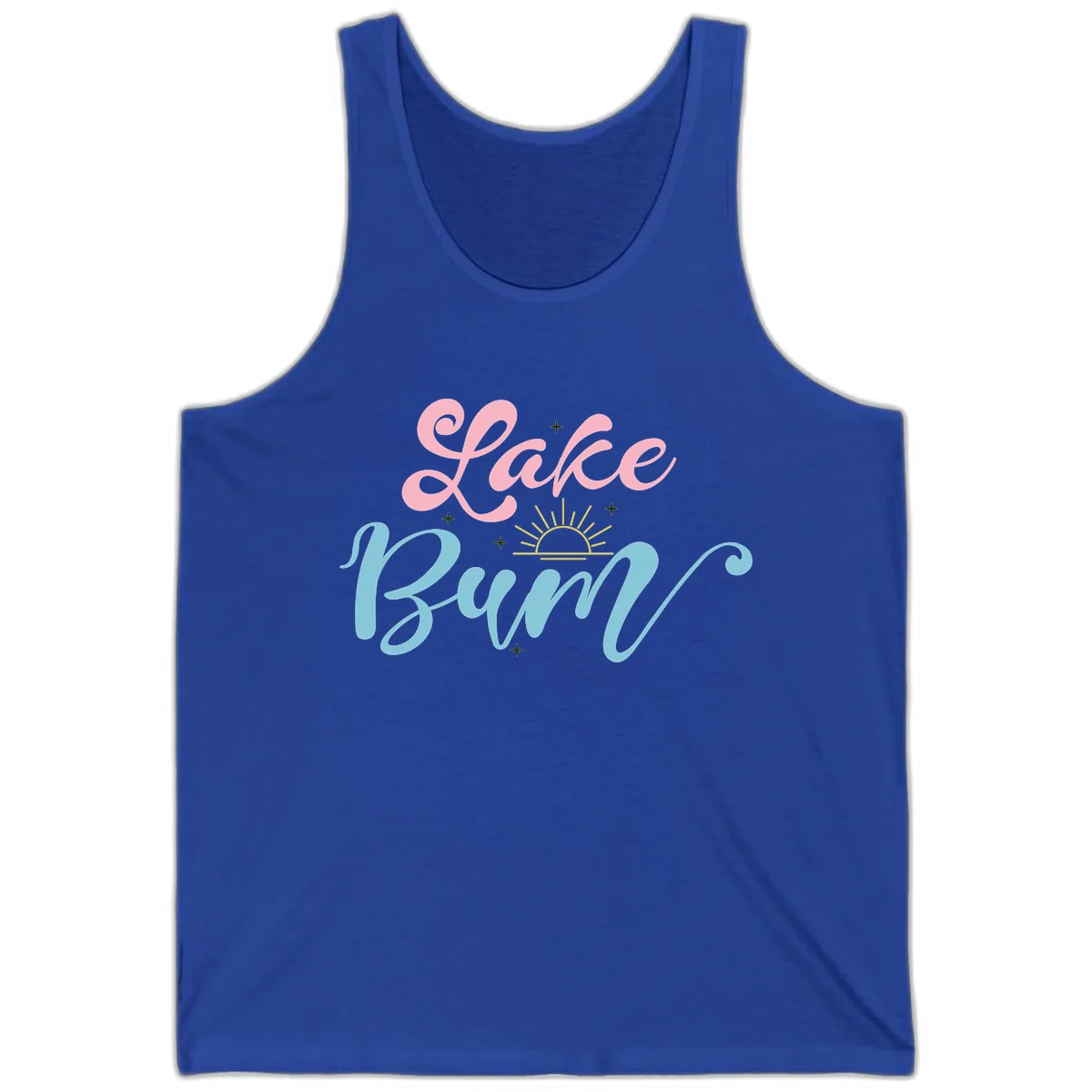Lake Bum Script Design Tank in True Royal