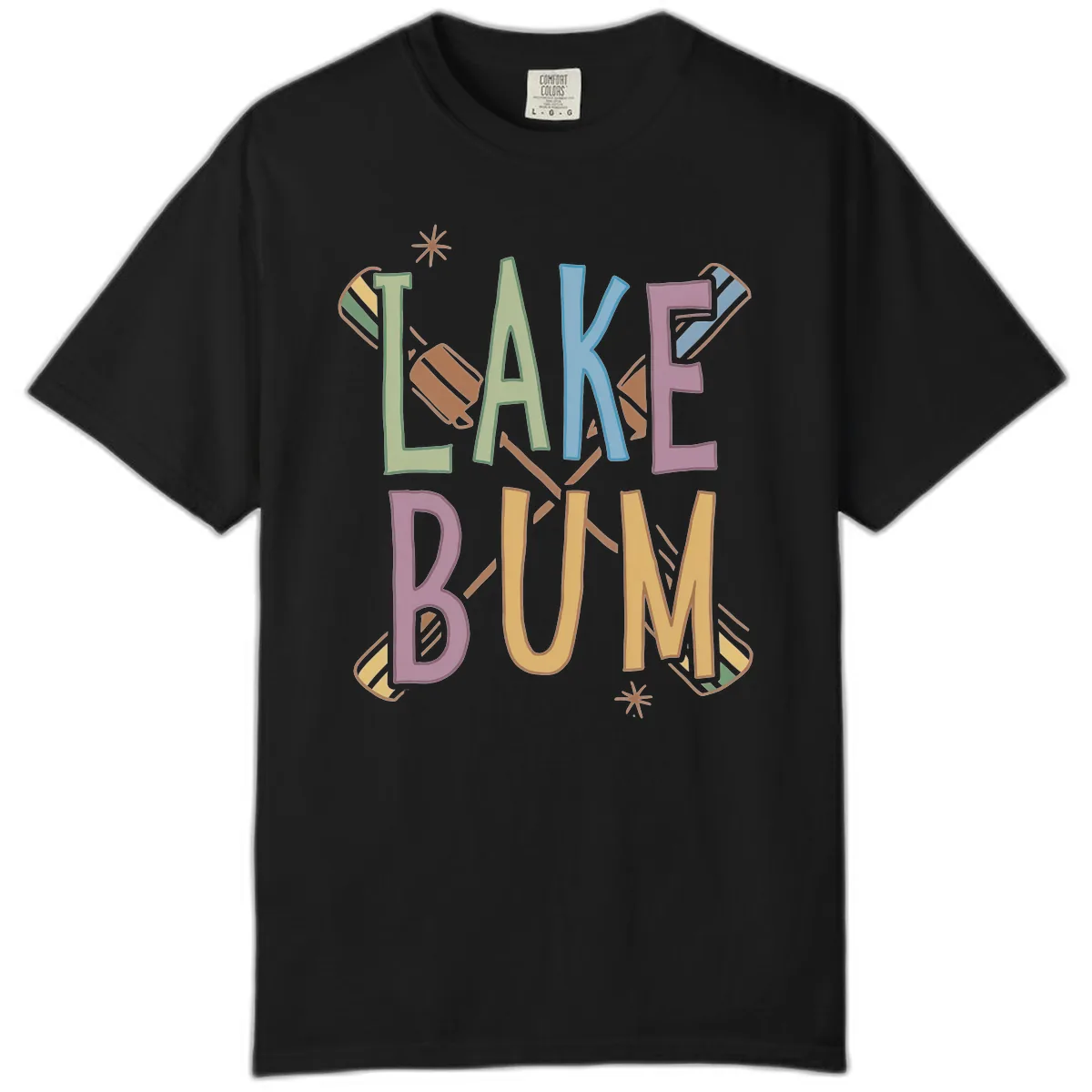 Lake Bum Lifestyle Typography Comfort Color in Black
