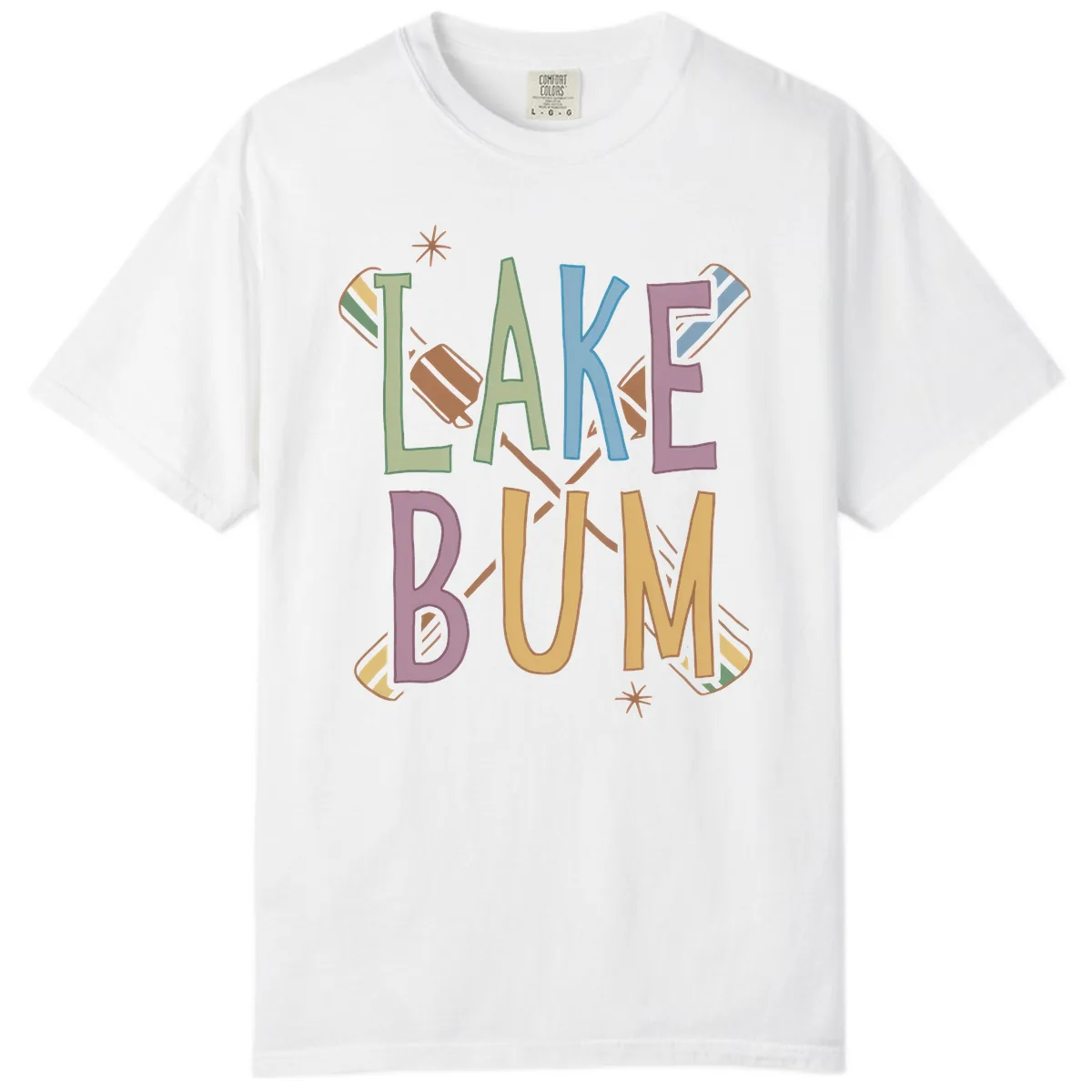 Lake Bum Lifestyle Typography Comfort Color in White