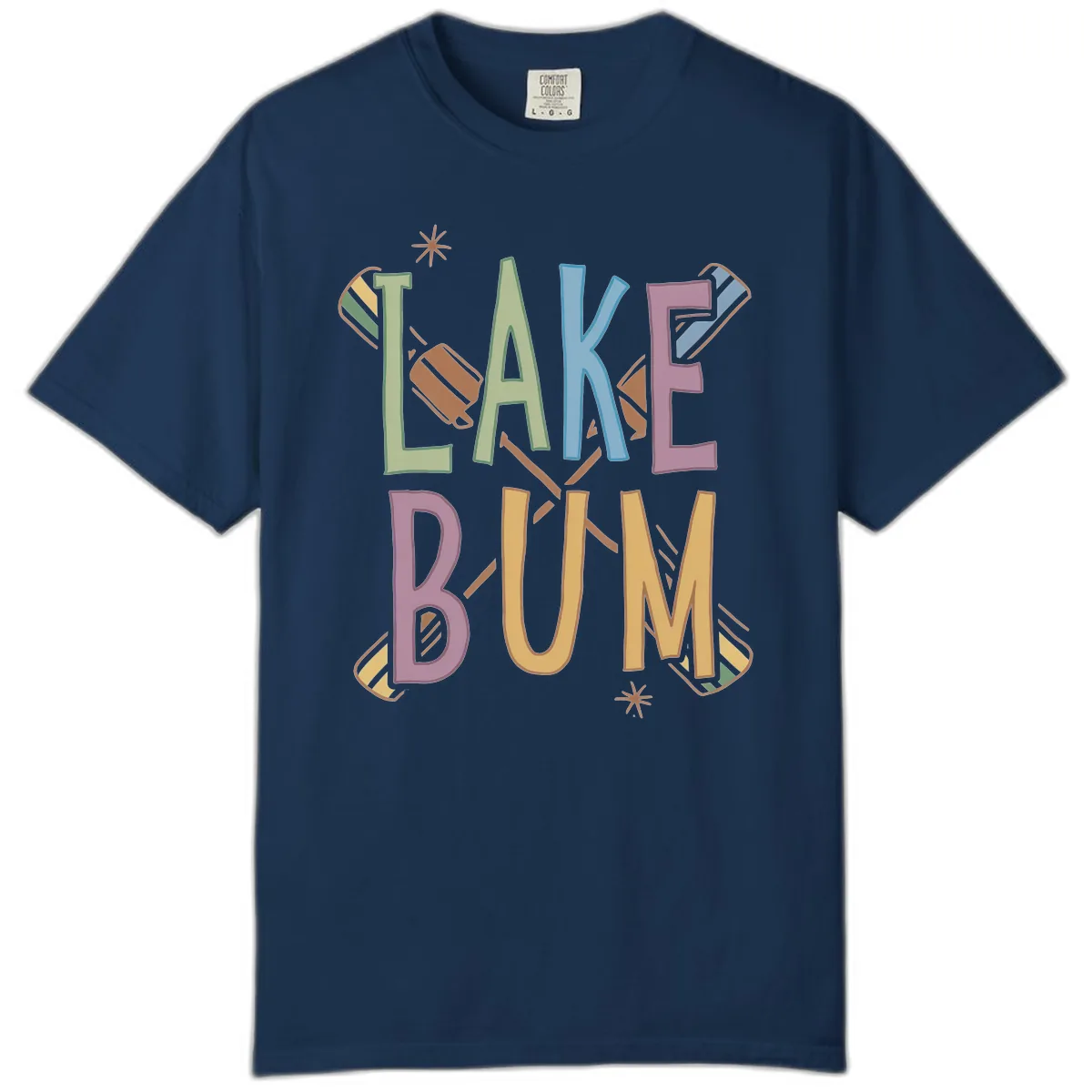 Lake Bum Lifestyle Typography Comfort Color in Navy