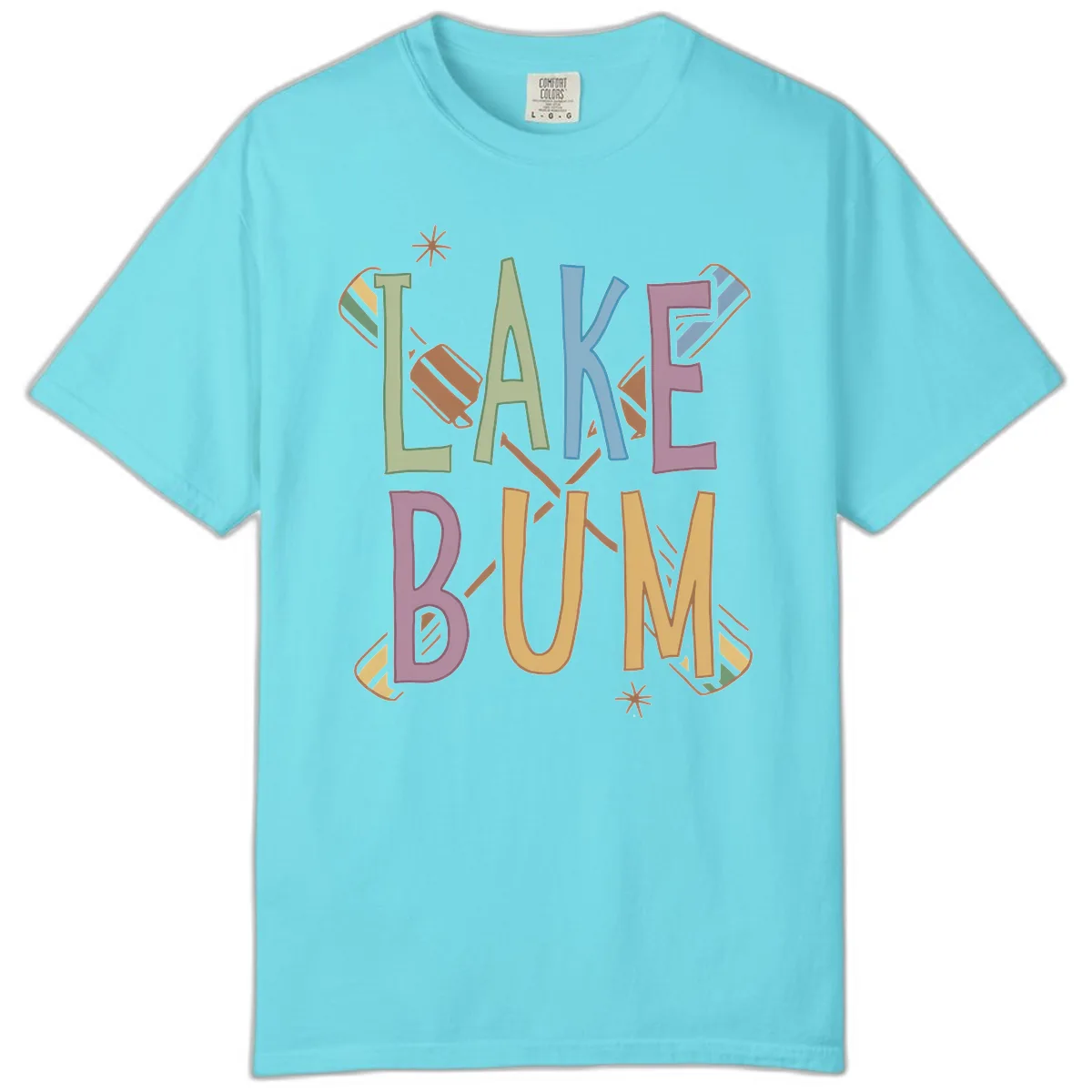 Lake Bum Lifestyle Typography Comfort Color in Lagoon Blue