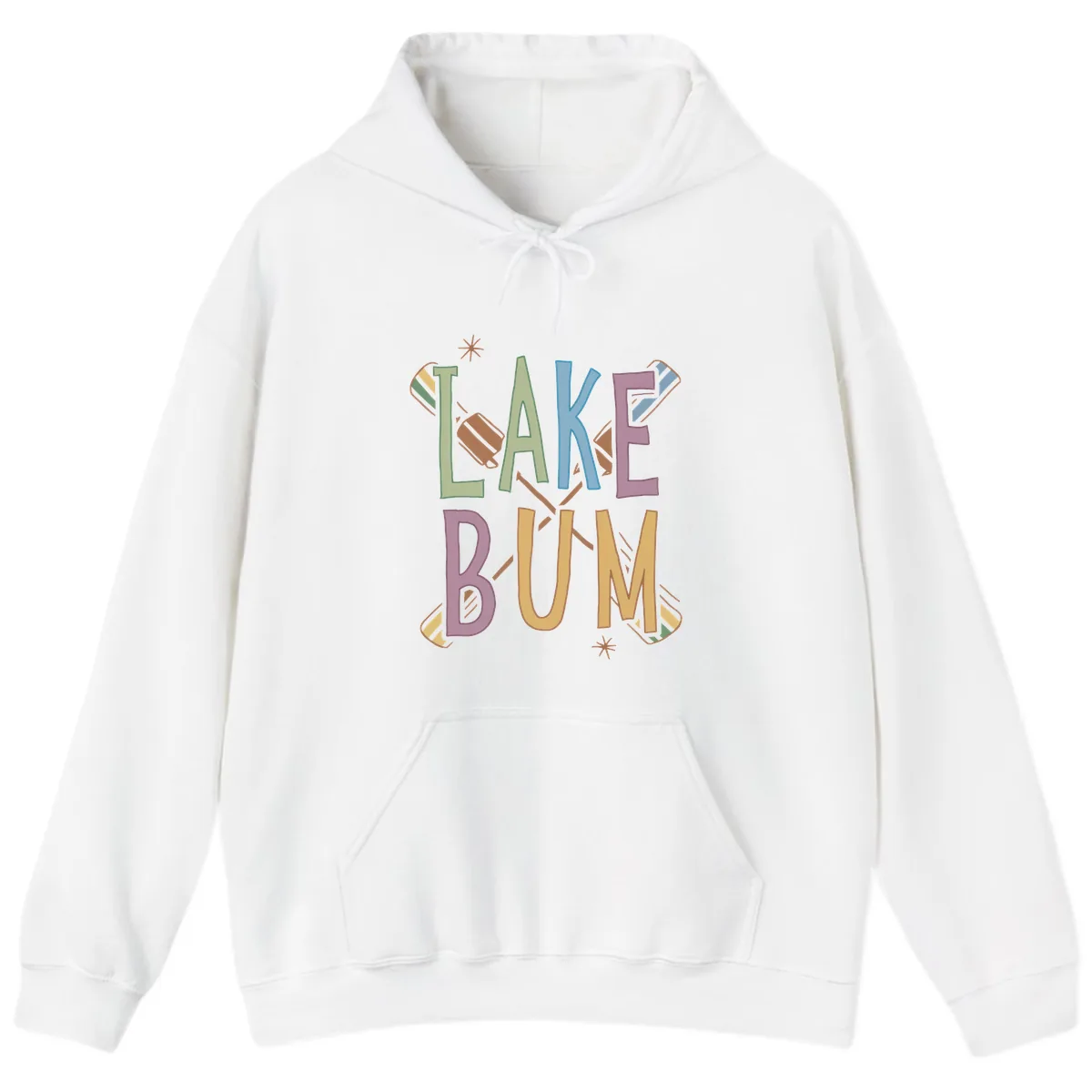 Lake Bum Lifestyle Typography Hoodie in White