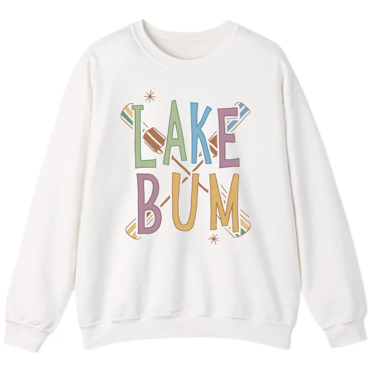 Lake Bum Lifestyle Typography Sweatshirt in White