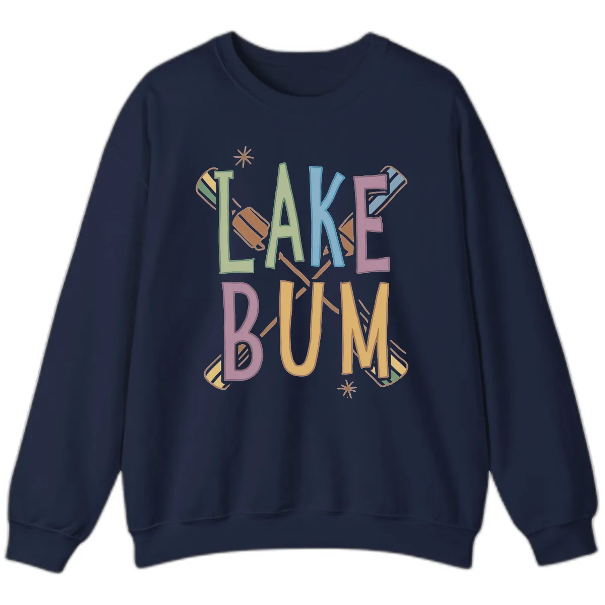 Lake Bum Lifestyle Typography Sweatshirt in Navy