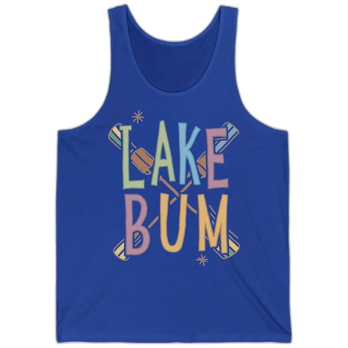 Lake Bum Lifestyle Typography Tank in True Royal