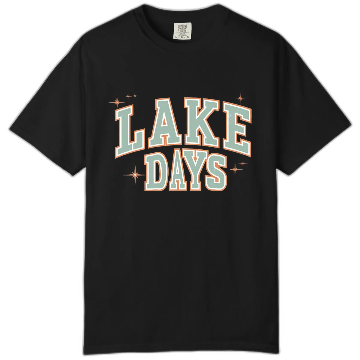Lake Days Vintage Varsity Style Comfort Color in Black
