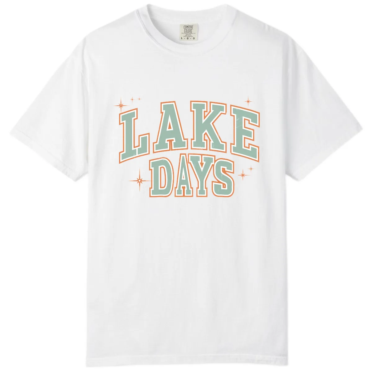 Lake Days Vintage Varsity Style Comfort Color in White