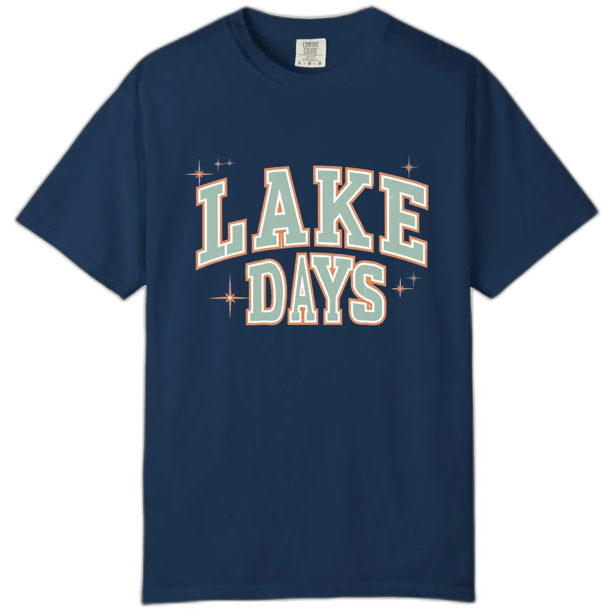 Lake Days Vintage Varsity Style Comfort Color in Navy