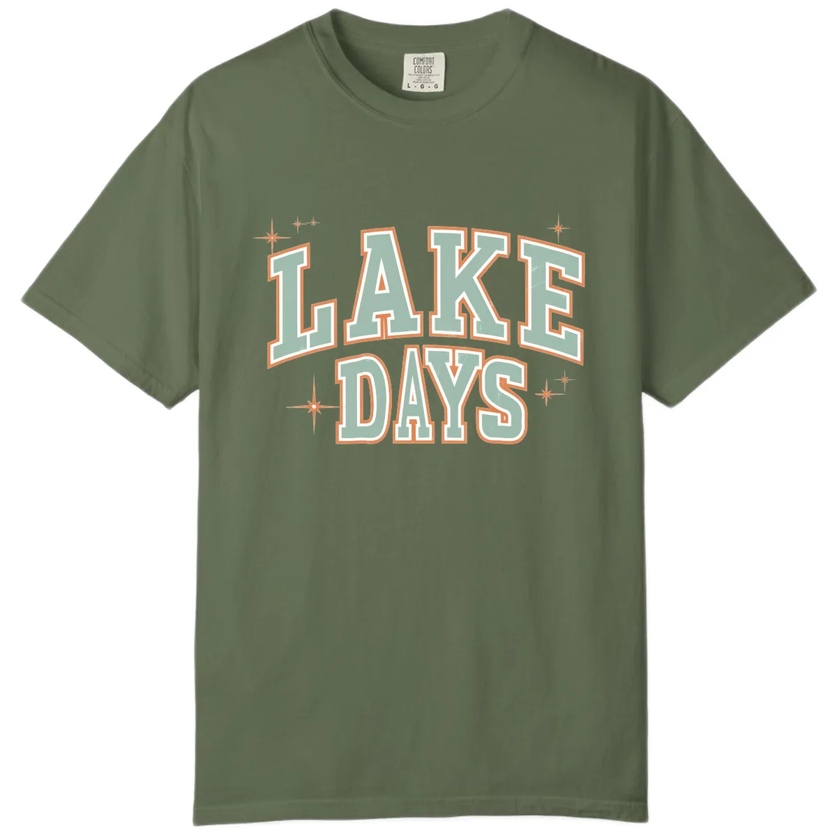 Lake Days Vintage Varsity Style Comfort Color in Sage