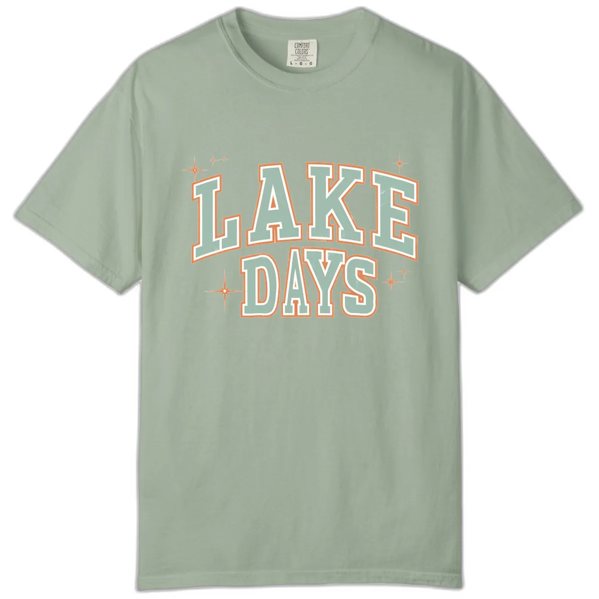 Lake Days Vintage Varsity Style Comfort Color in Bay
