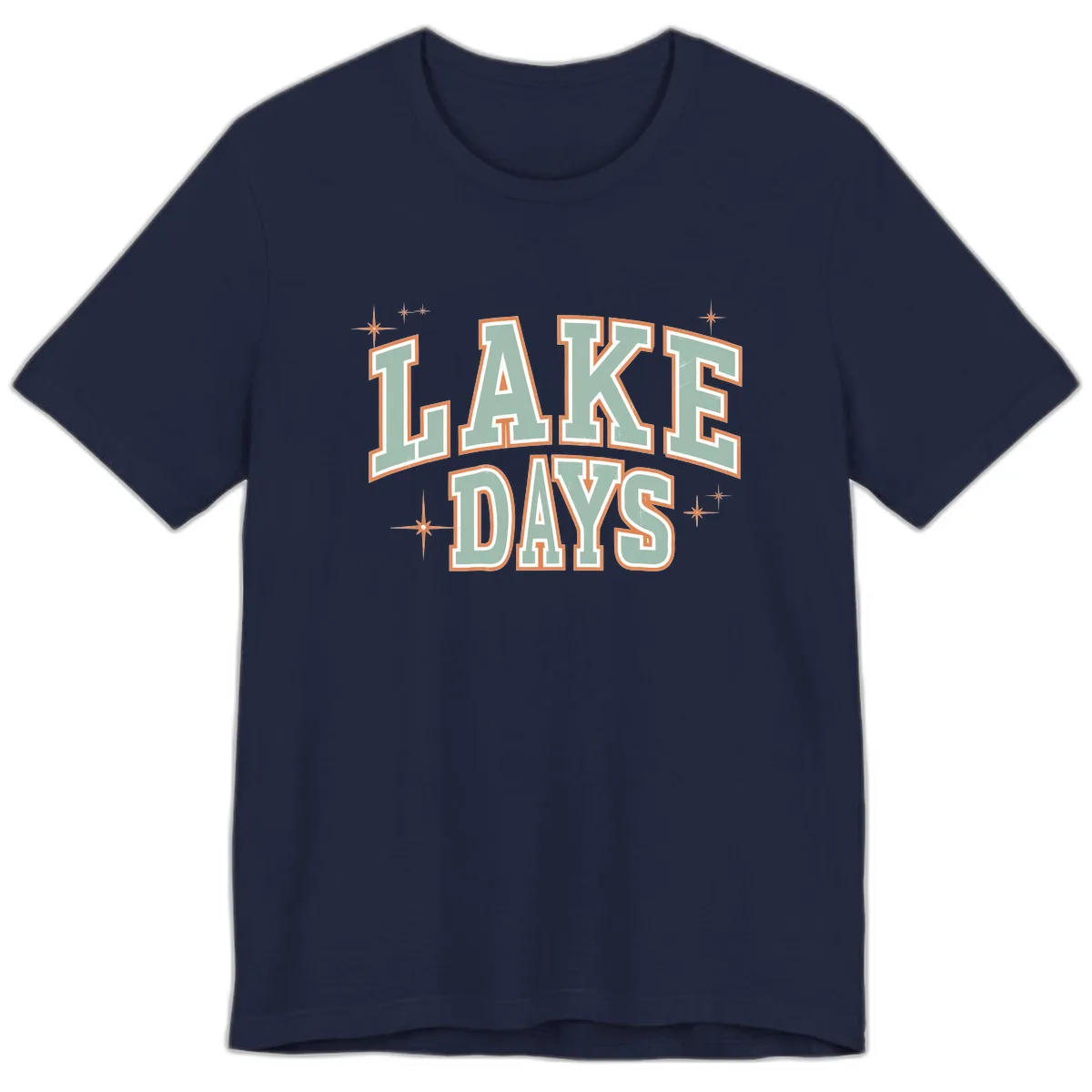 Lake Days Vintage Varsity Style Premium T-Shirt in Navy