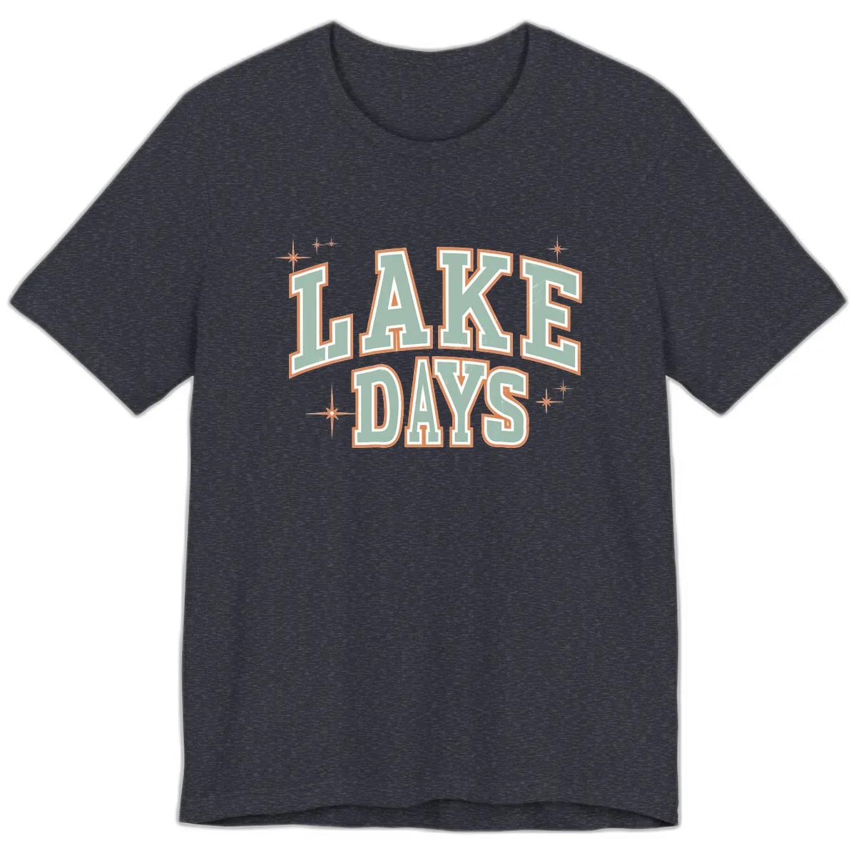 Lake Days Vintage Varsity Style Premium T-Shirt in Heather Navy