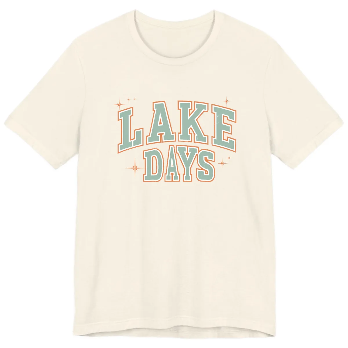 Lake Days Vintage Varsity Style Premium T-Shirt in Natural