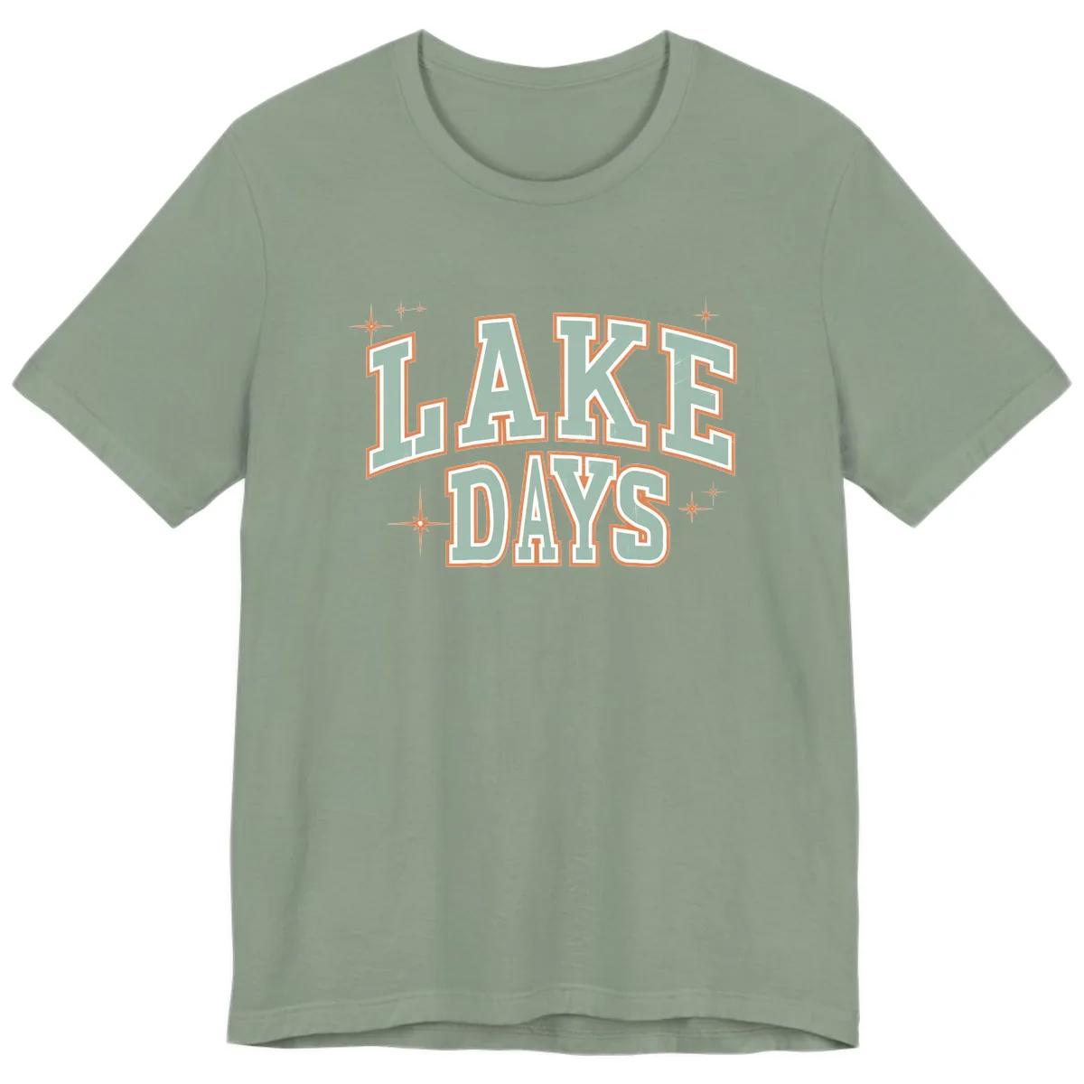 Lake Days Vintage Varsity Style Premium T-Shirt in Sage