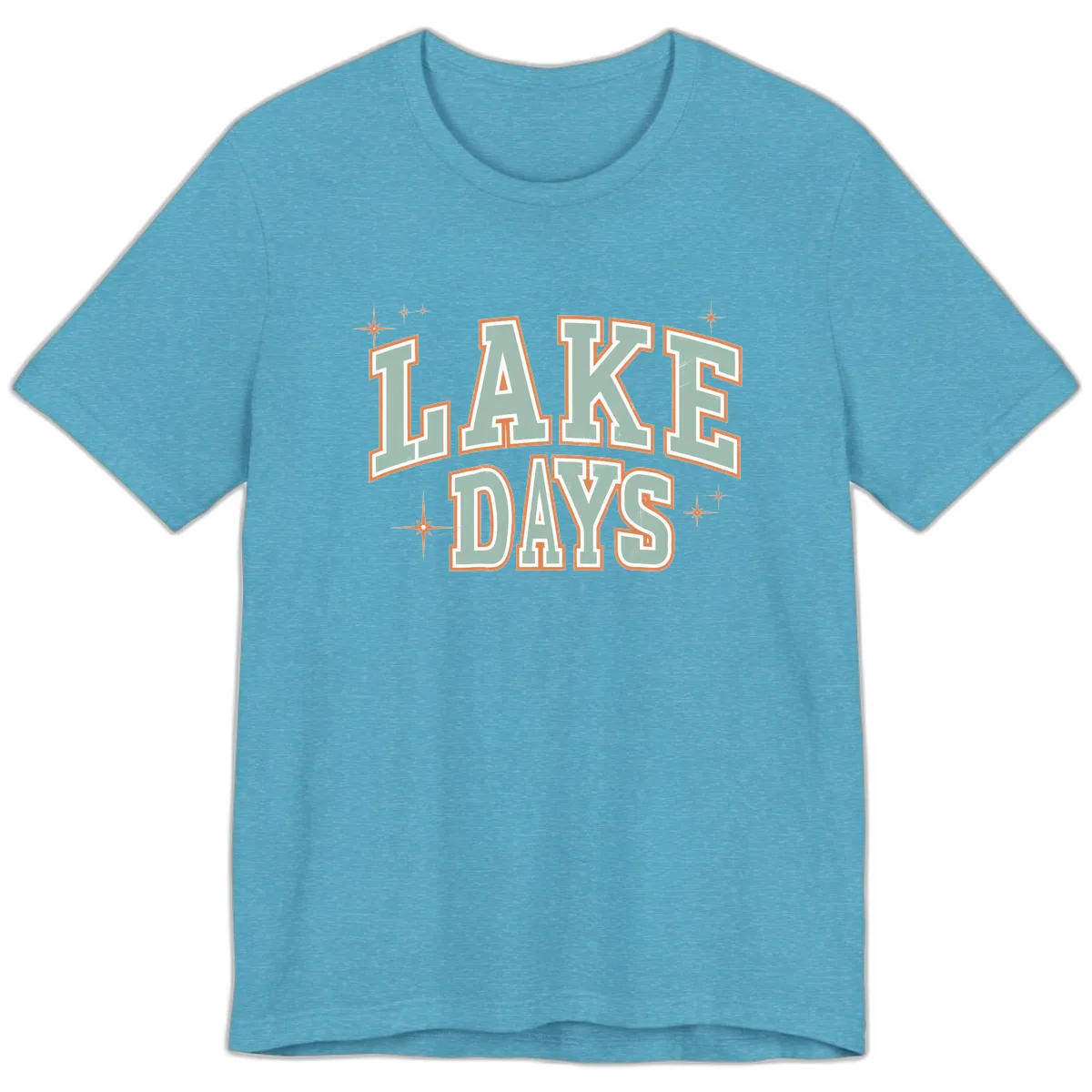 Lake Days Vintage Varsity Style Premium T-Shirt in Heather Aqua
