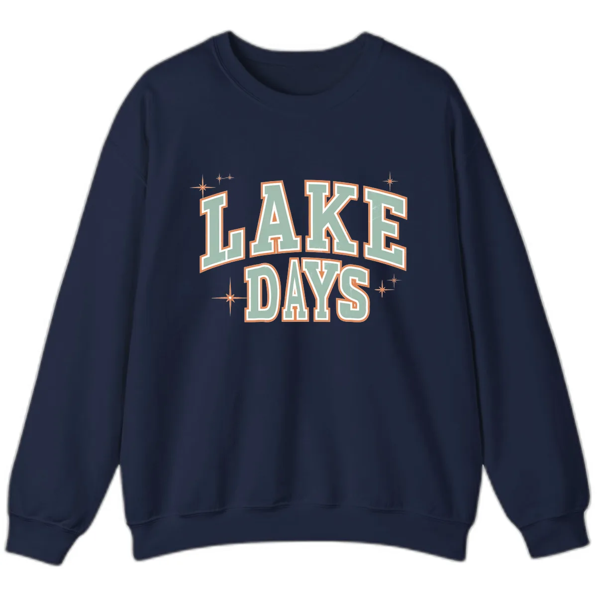Lake Days Vintage Varsity Style Sweatshirt in Navy