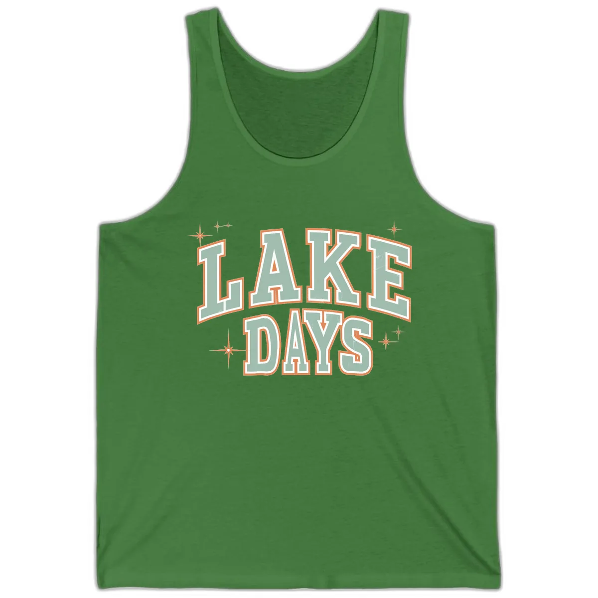 Lake Days Vintage Varsity Style Tank in Leaf
