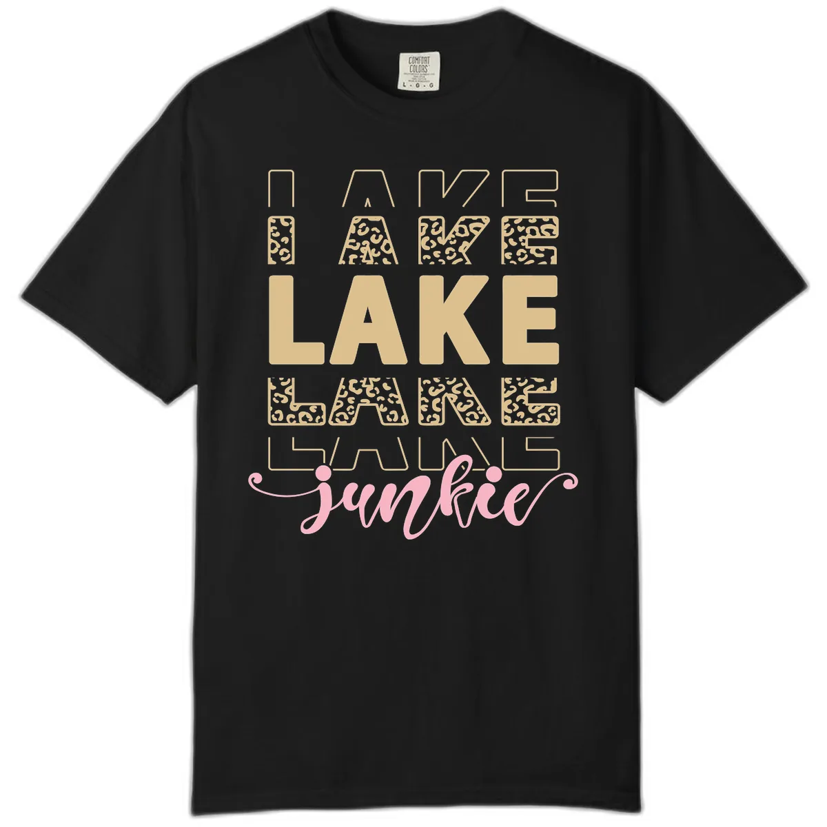 Lake Lane Junkie Typography Design Comfort Color in Black