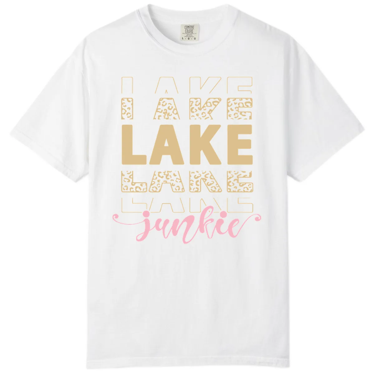 Lake Lane Junkie Typography Design Comfort Color in White