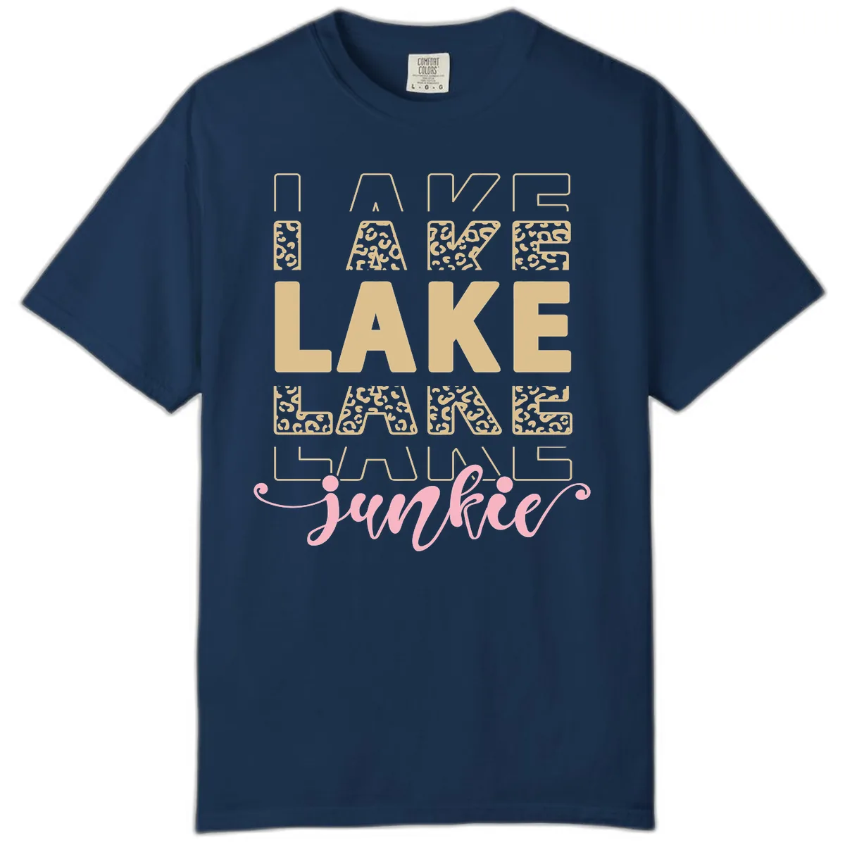 Lake Lane Junkie Typography Design Comfort Color in Navy