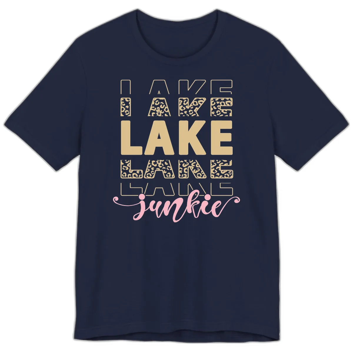 Lake Lane Junkie Typography Design Premium T-Shirt in Navy