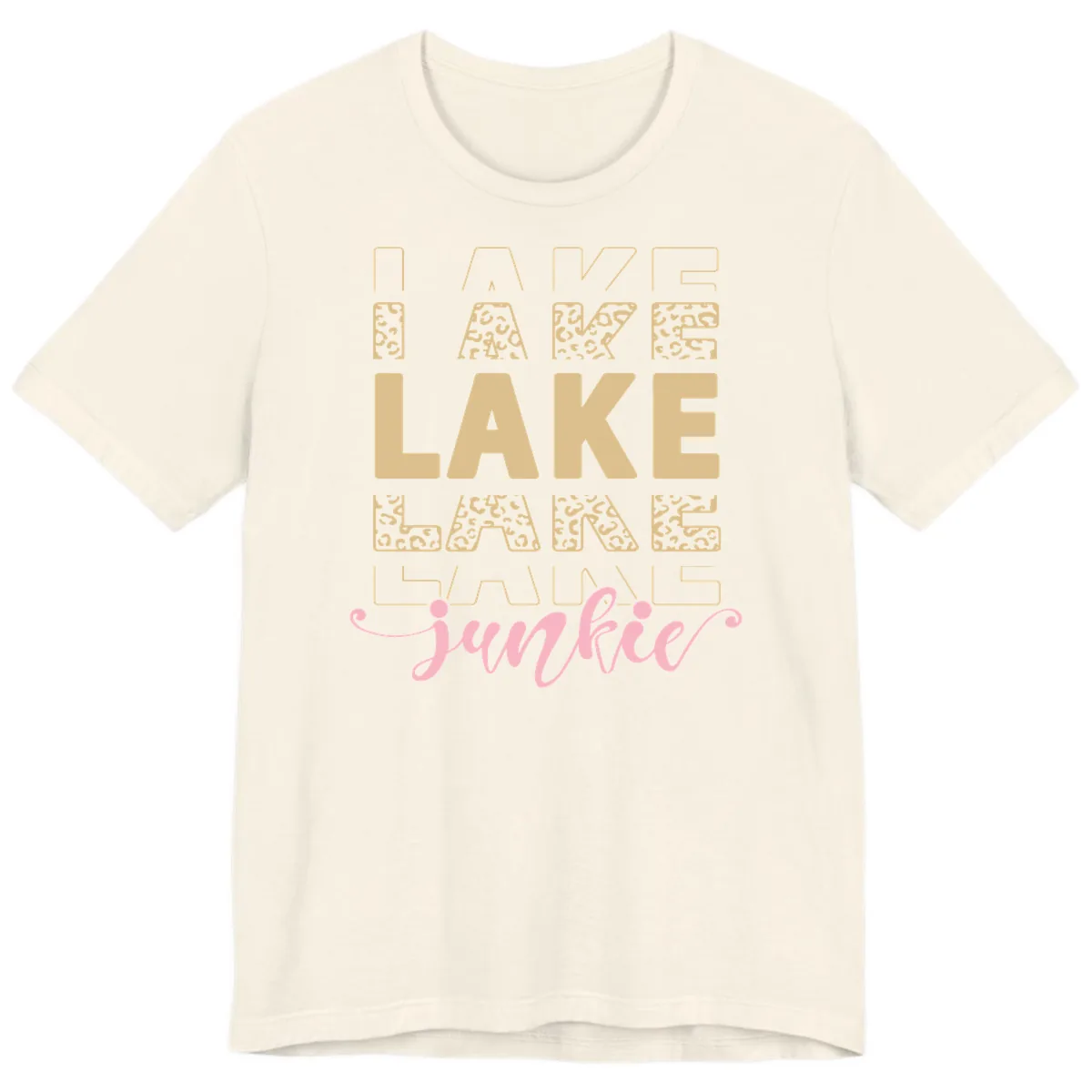 Lake Lane Junkie Typography Design Premium T-Shirt in Natural