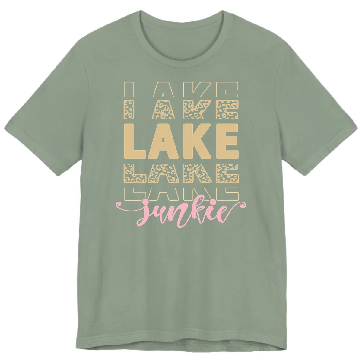 Lake Lane Junkie Typography Design Premium T-Shirt in Sage