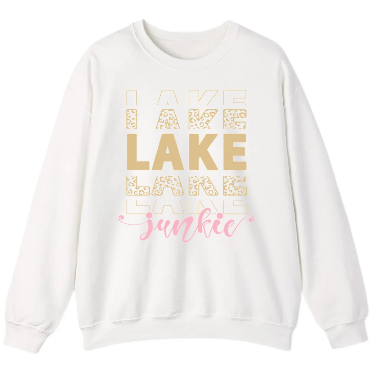 Lake Lane Junkie Typography Design Sweatshirt in White