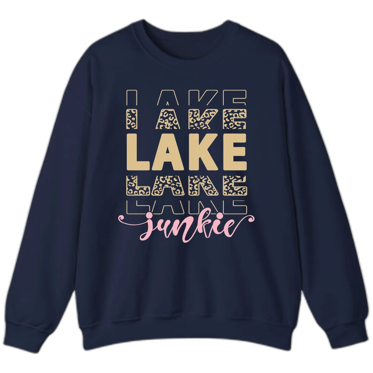 Lake Lane Junkie Typography Design Sweatshirt in Navy