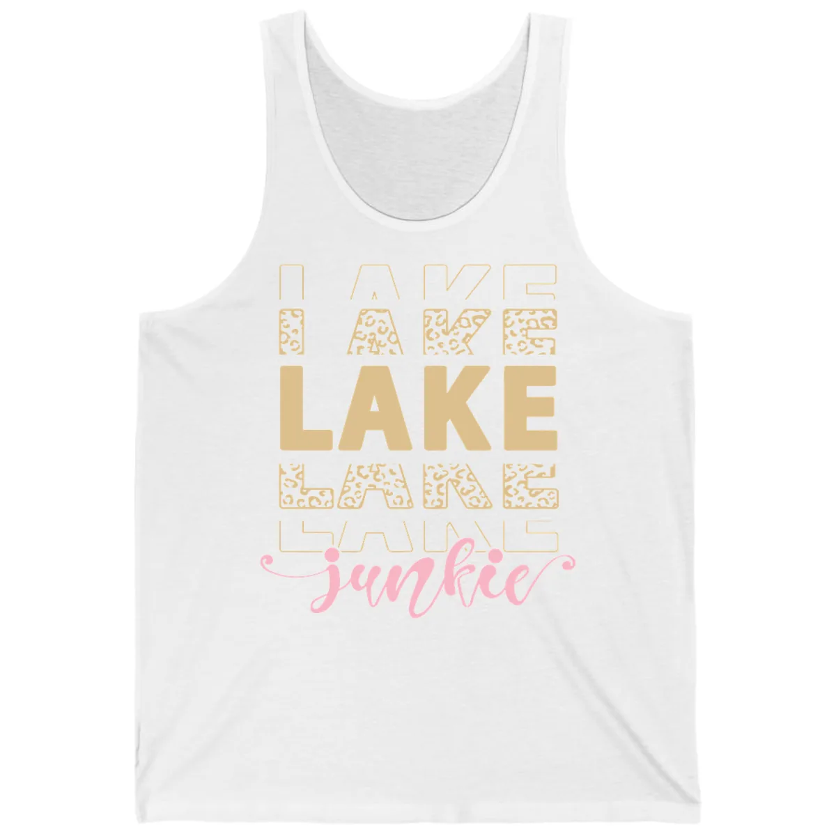 Lake Lane Junkie Typography Design Tank in White