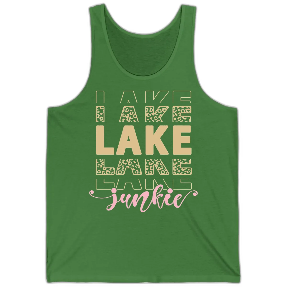 Lake Lane Junkie Typography Design Tank in Leaf