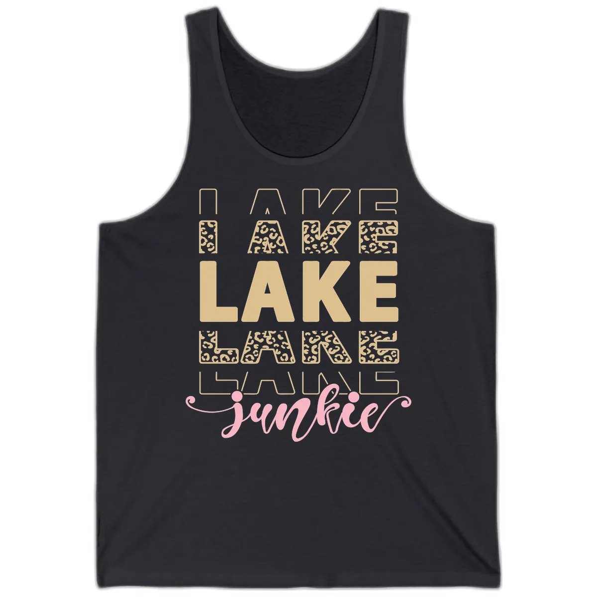 Lake Lane Junkie Typography Design Tank in Dark Grey