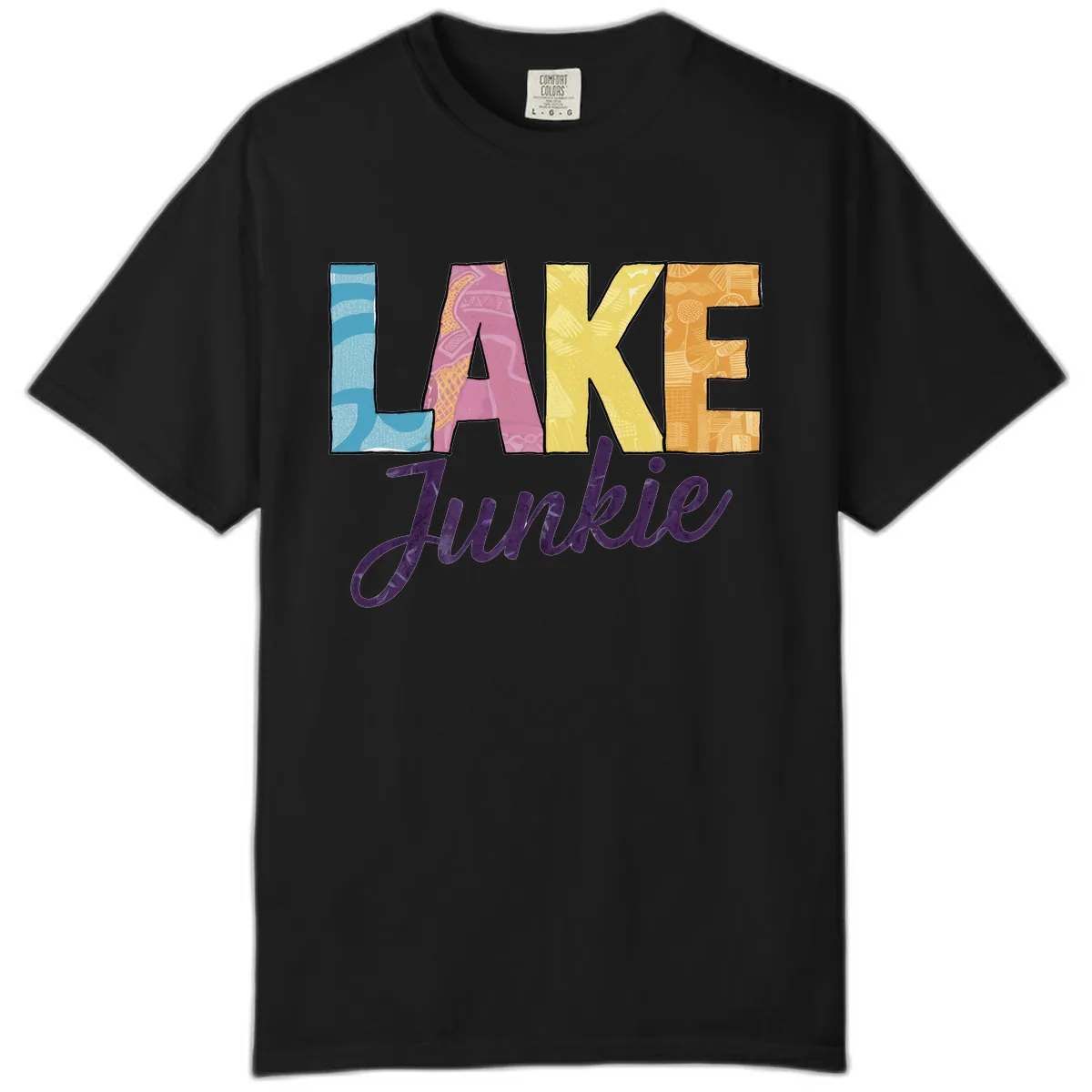Lake Junkie Typography Design Comfort Color in Black