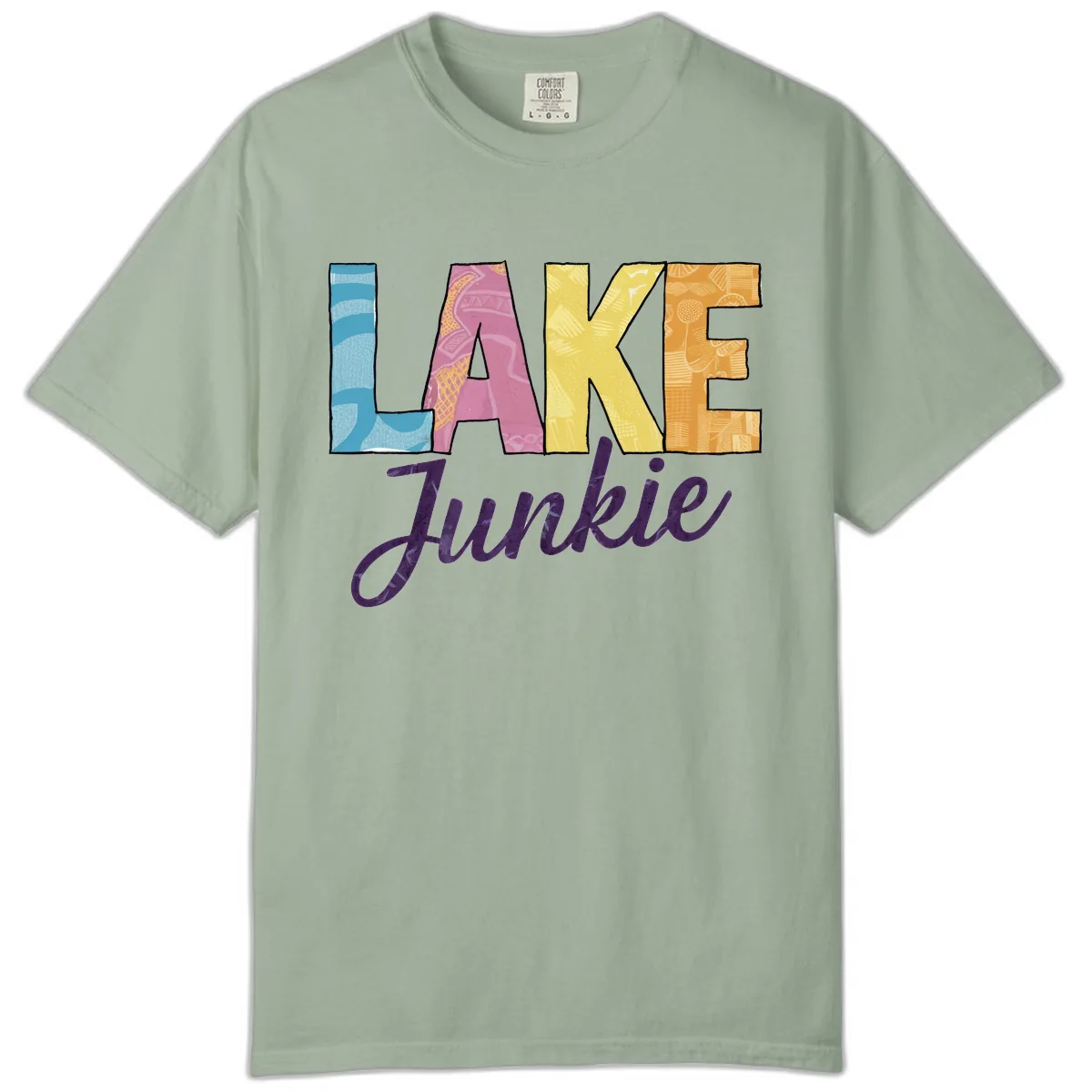 Lake Junkie Typography Design Comfort Color in Bay