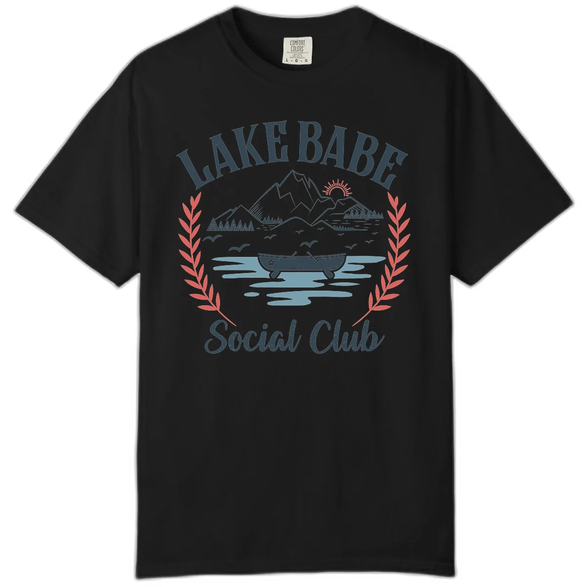 Lake Babe Social Club Illustration Comfort Color in Black