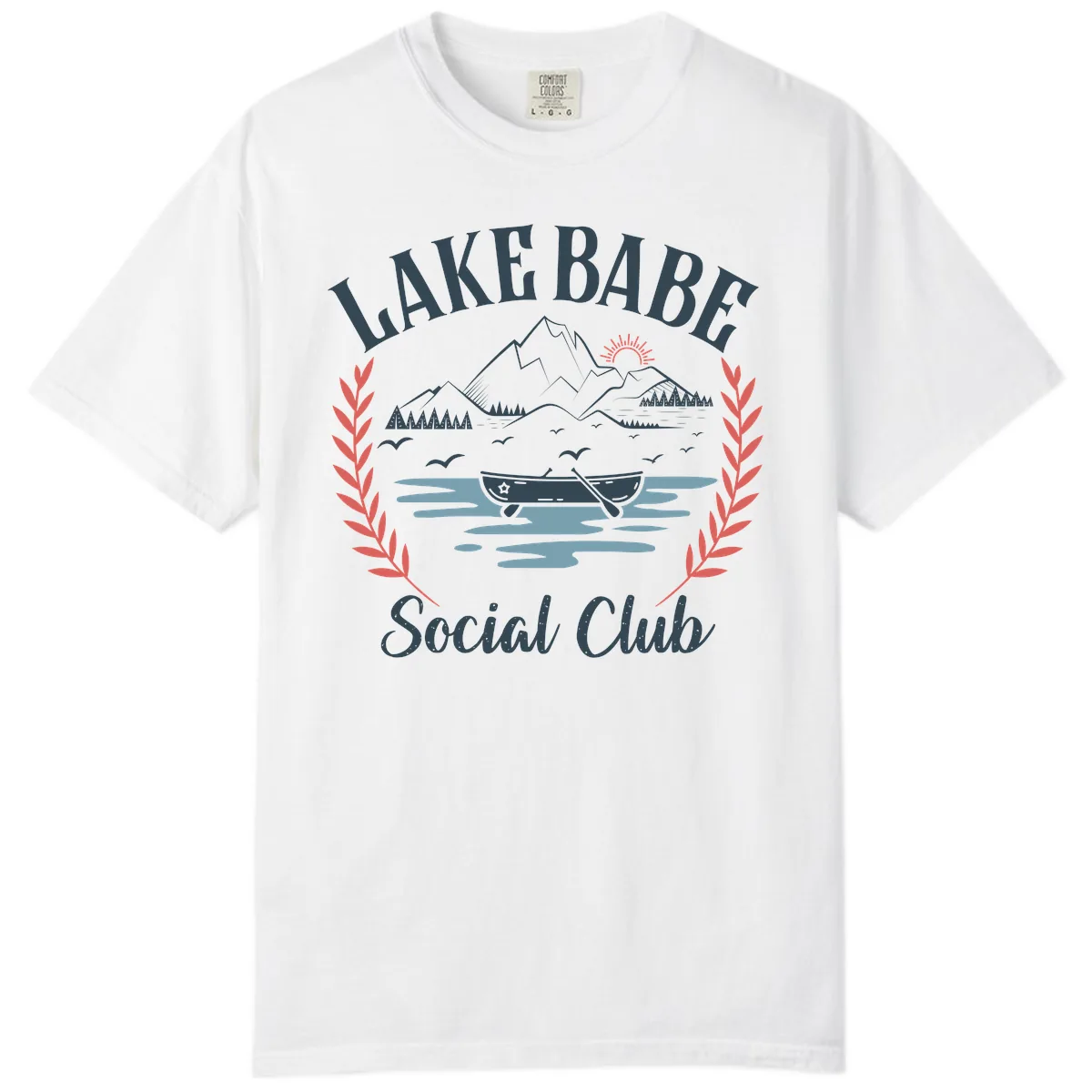 Lake Babe Social Club Illustration Comfort Color in White
