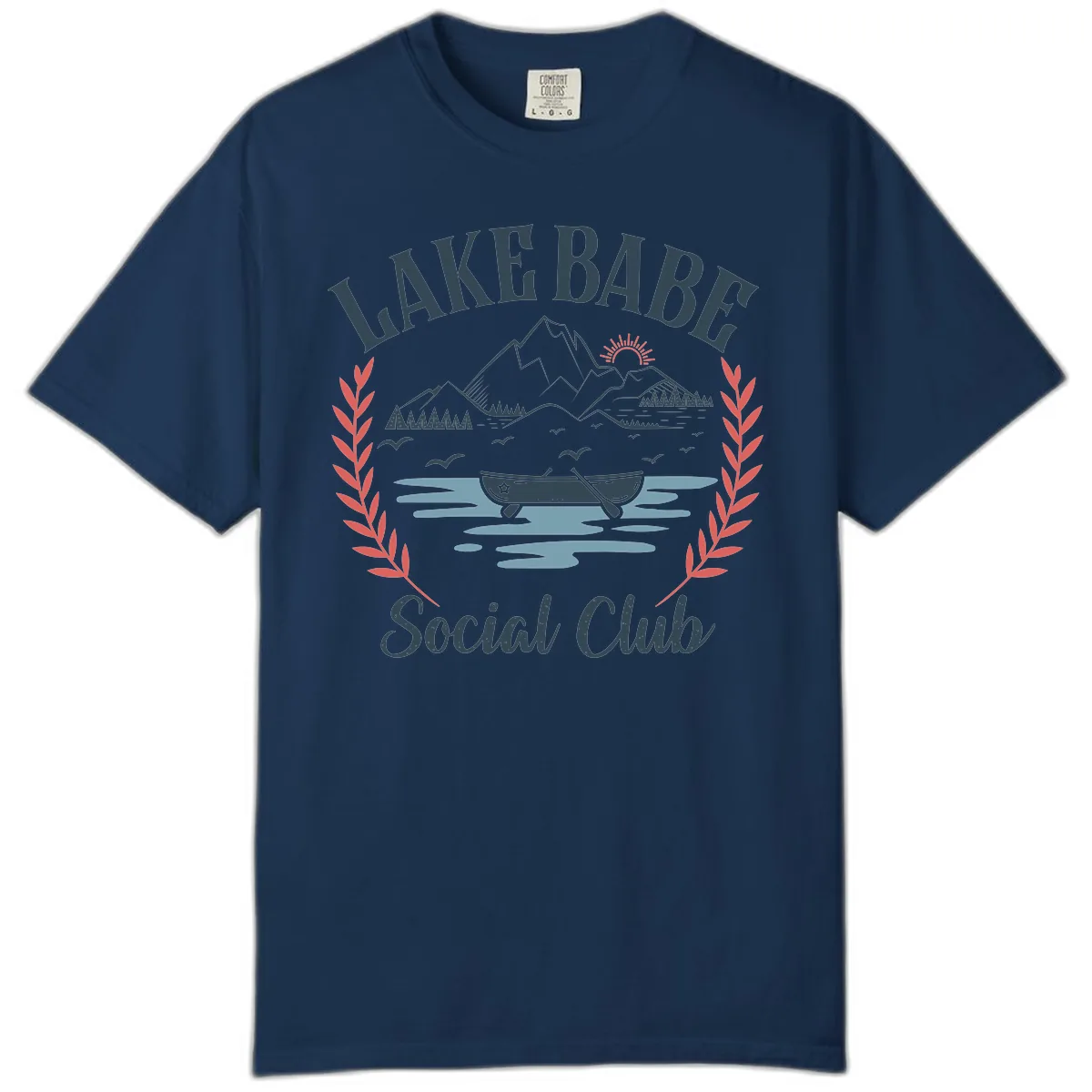 Lake Babe Social Club Illustration Comfort Color in Navy