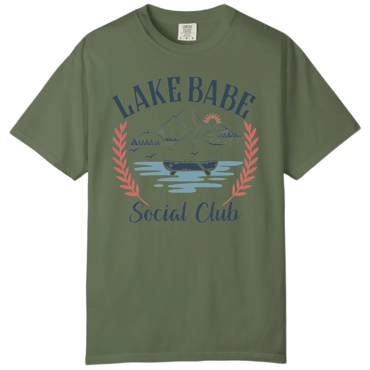 Lake Babe Social Club Illustration Comfort Color in Sage