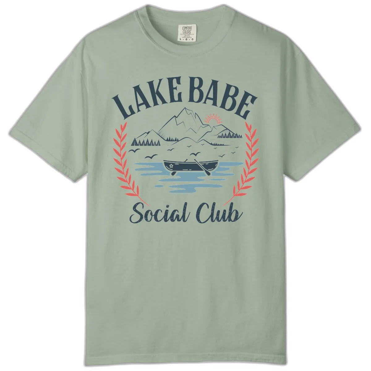 Lake Babe Social Club Illustration Comfort Color in Bay