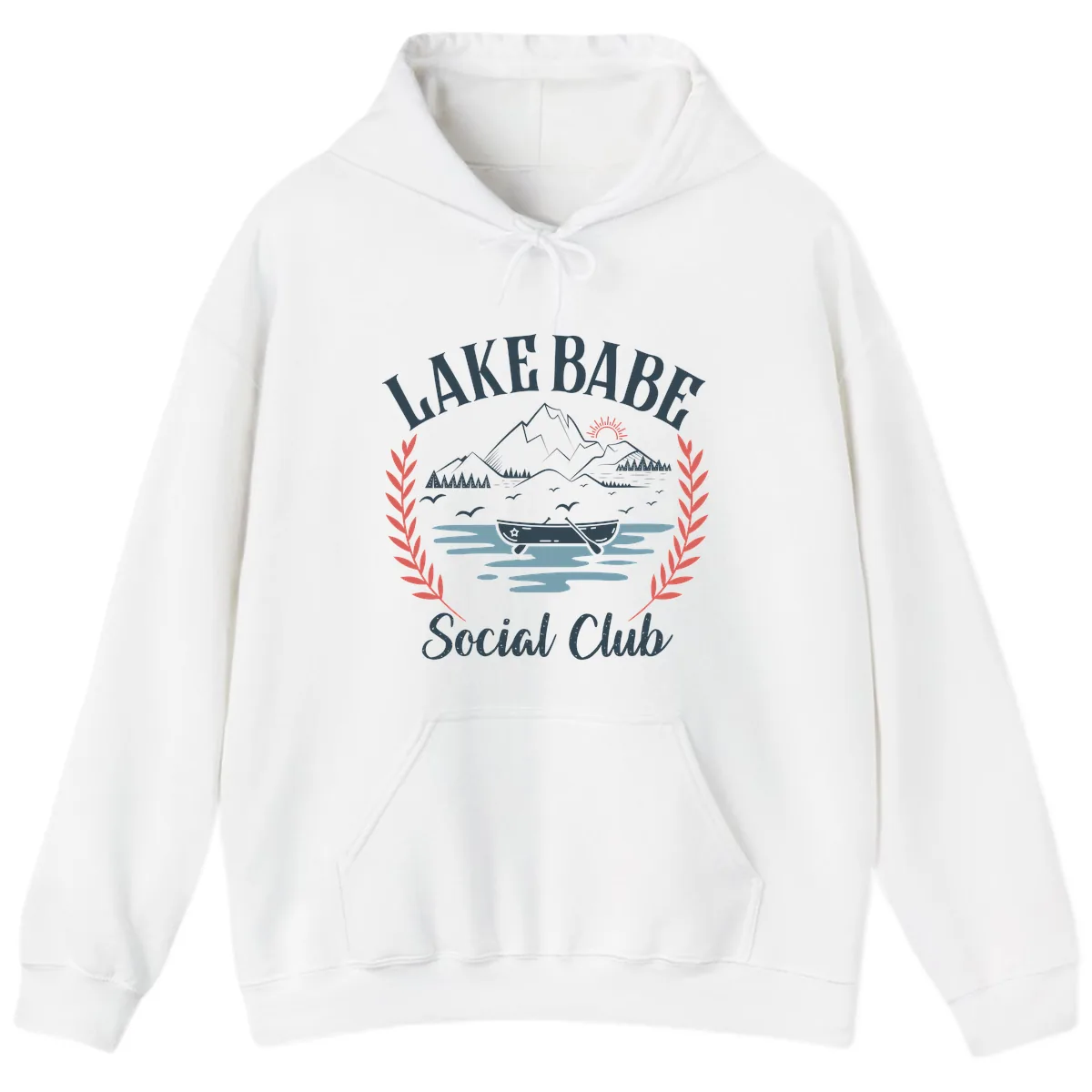 Lake Babe Social Club Illustration Hoodie in White