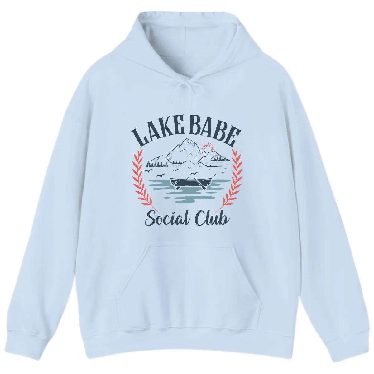 Lake Babe Social Club Illustration Hoodie in Light Blue