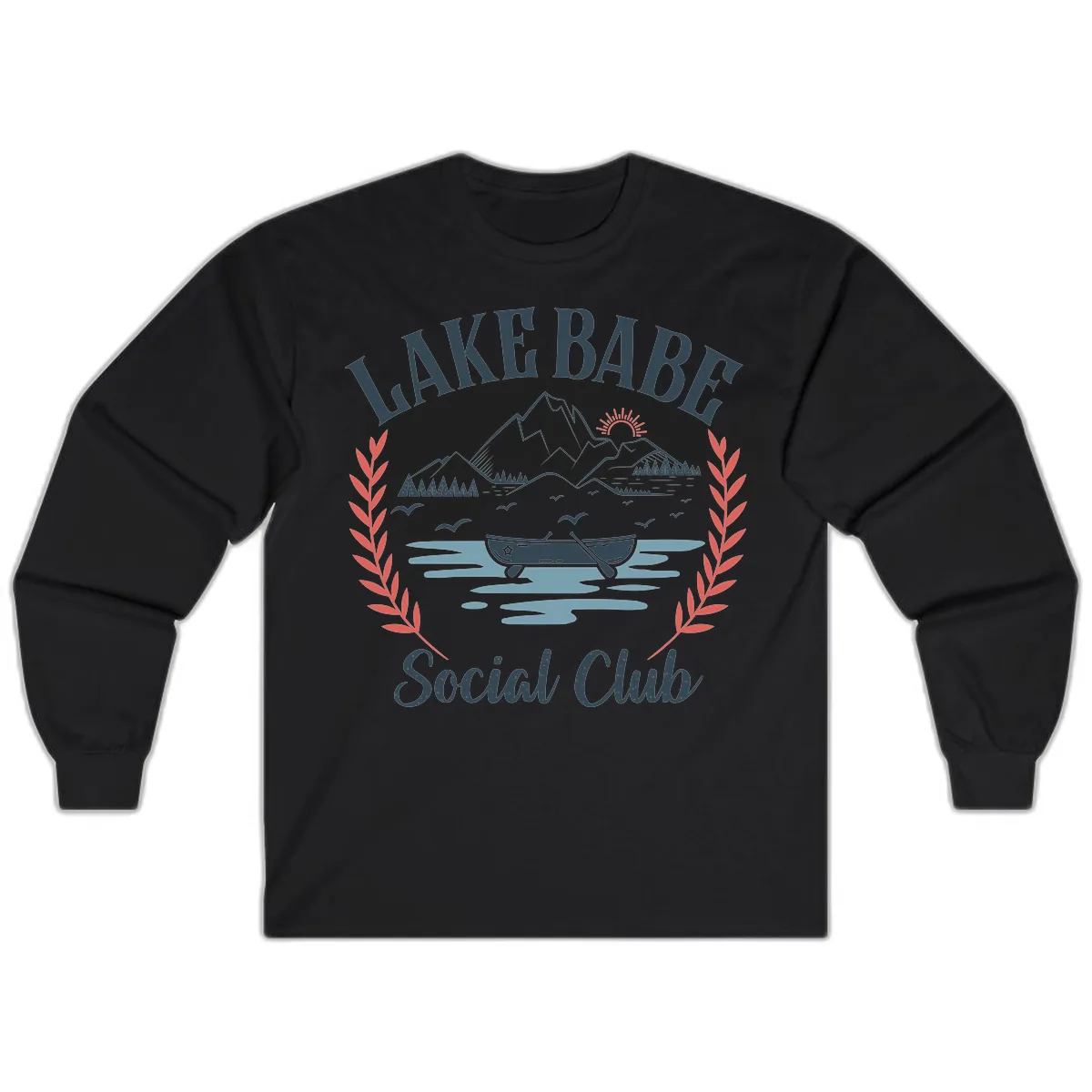 Lake Babe Social Club Illustration Long Sleeve in Black