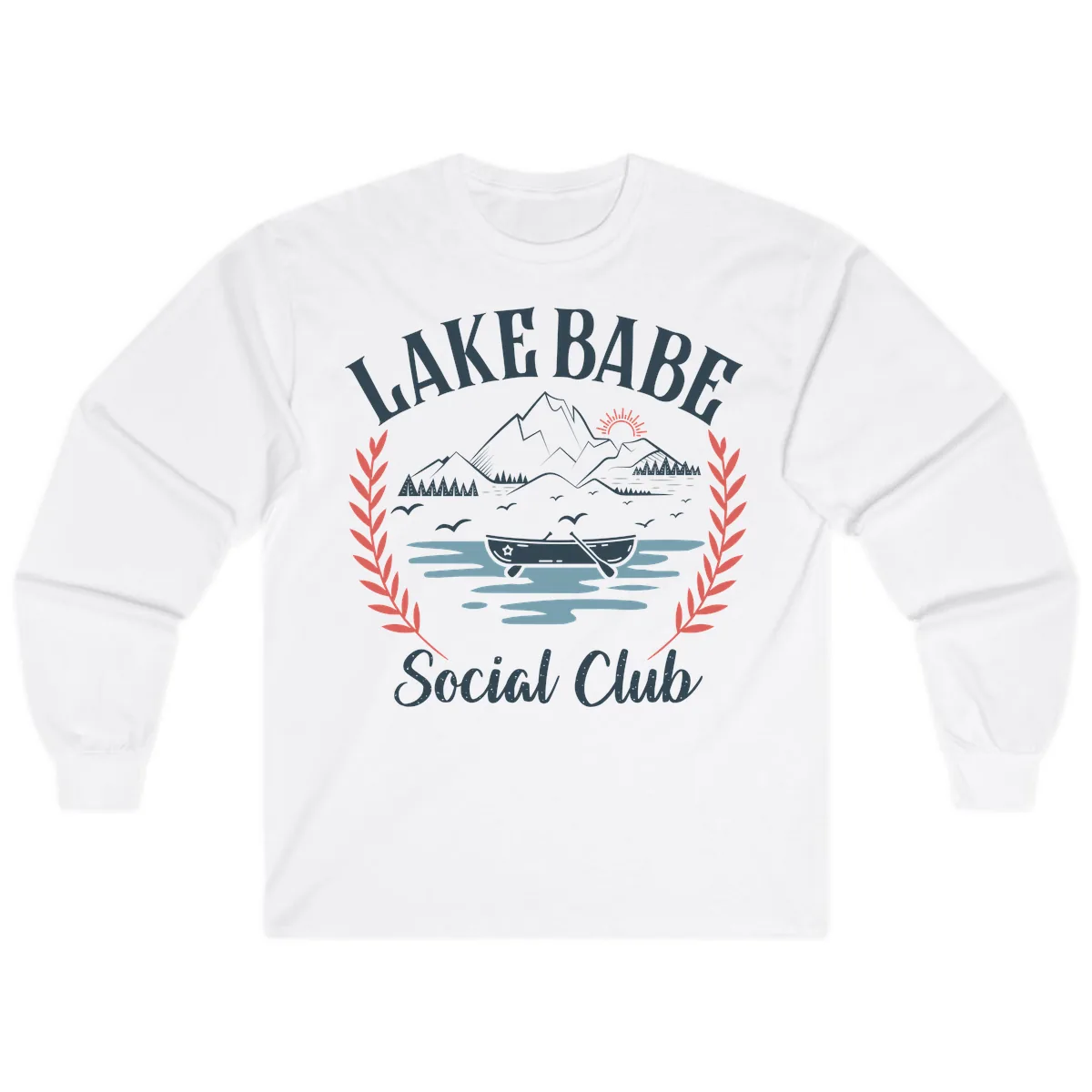 Lake Babe Social Club Illustration Long Sleeve in White