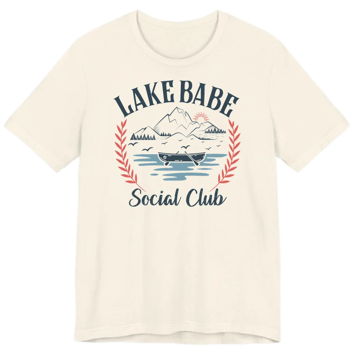 Lake Babe Social Club Illustration Premium T-Shirt in Natural