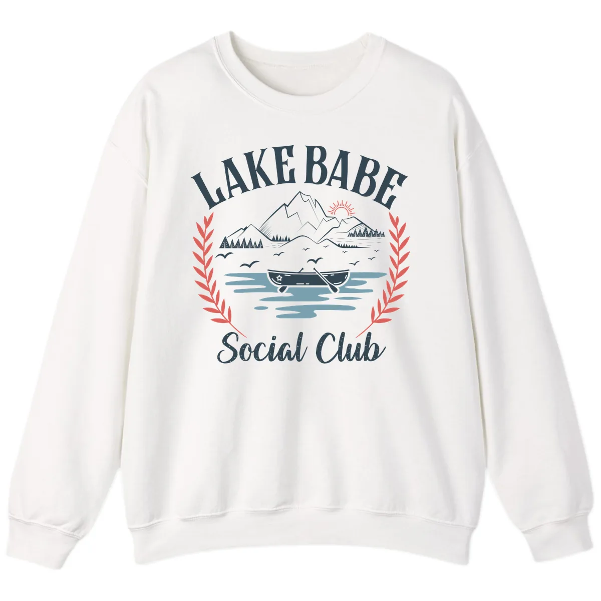 Lake Babe Social Club Illustration Sweatshirt in White