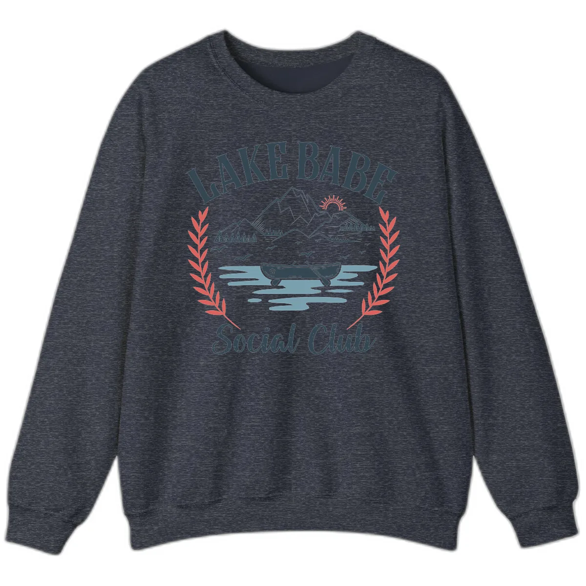 Lake Babe Social Club Illustration Sweatshirt in Heather Sport Dark Navy